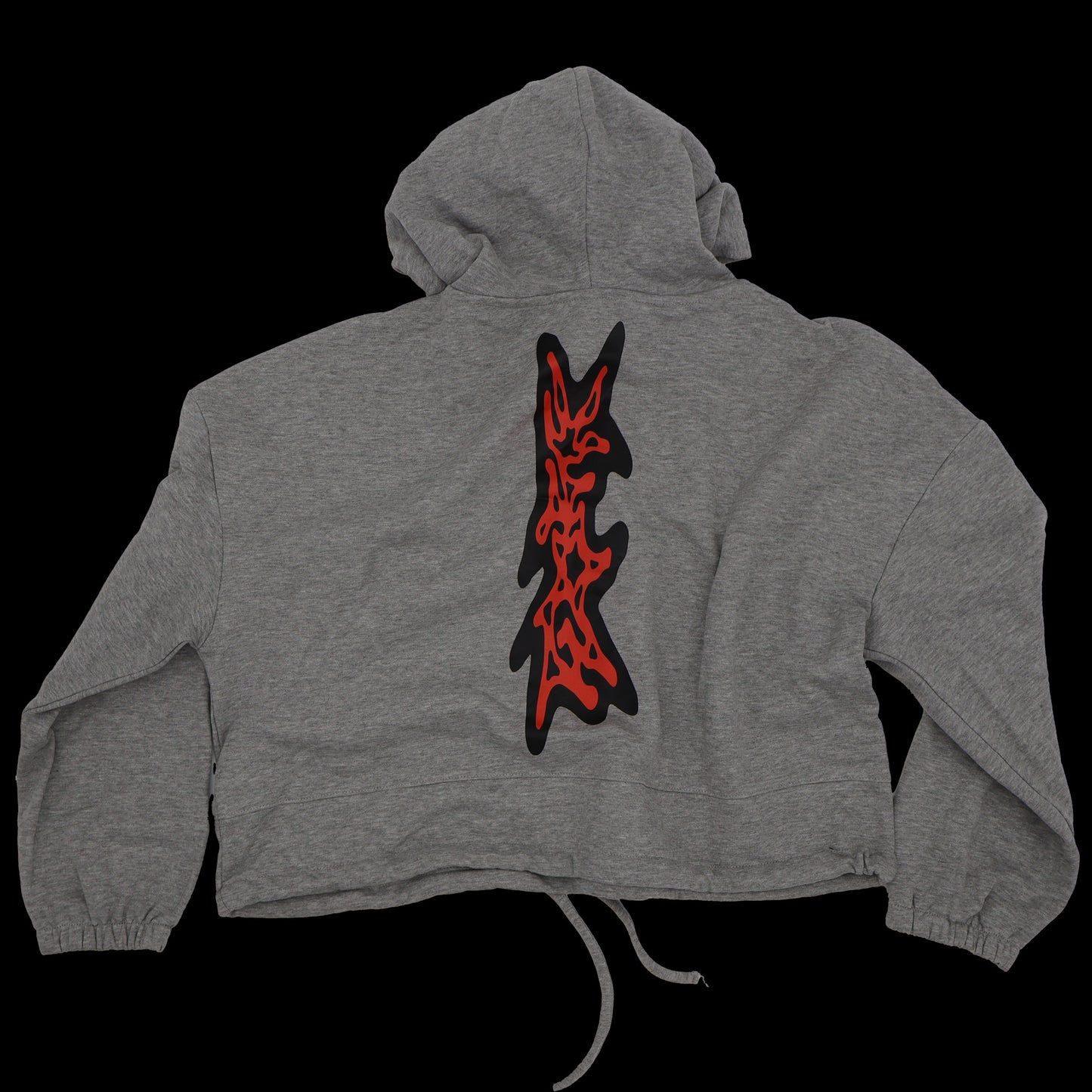 GREY CROP HOODIE
