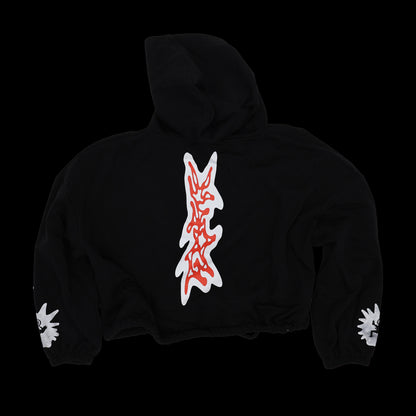 BLK CROPPED HOODIE