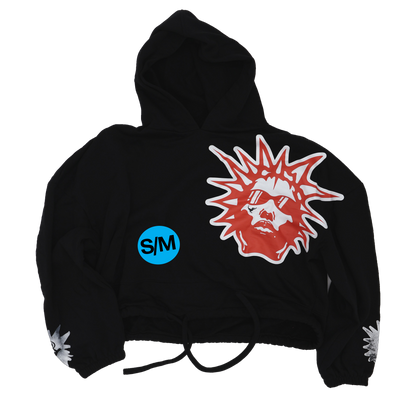 BLK CROPPED HOODIE