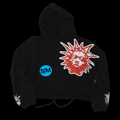 BLK CROPPED HOODIE