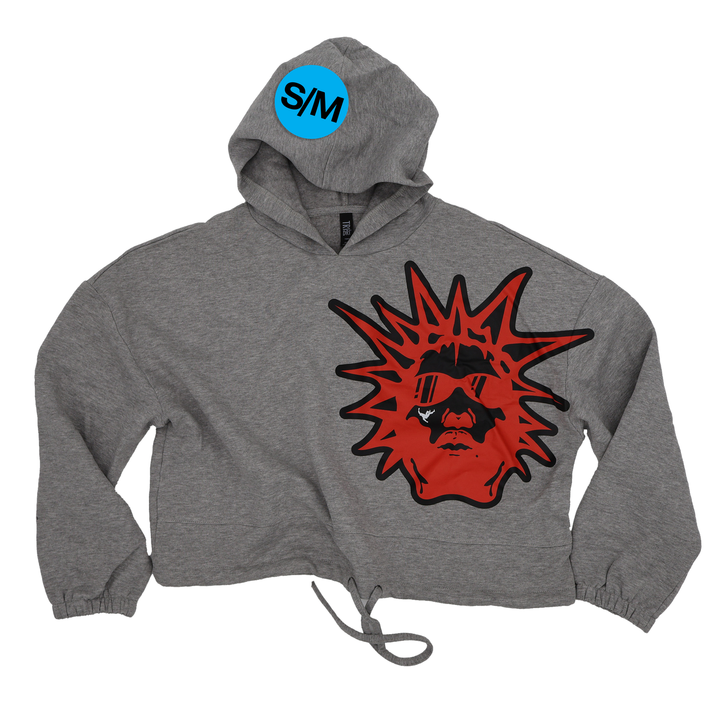 GREY CROP HOODIE